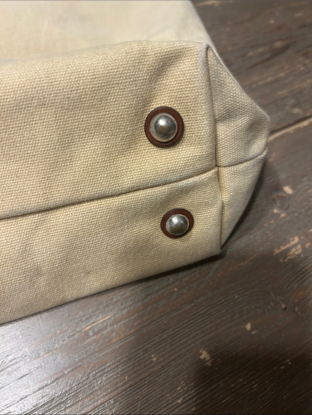 TOUS Cream Canvas Tote with Brown Leather Bear Appliqué - Picture 10 of 14